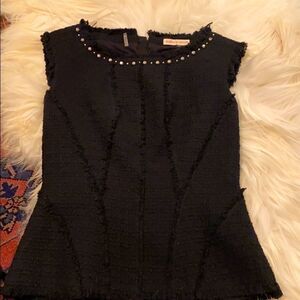 Rebecca Taylor black tweed top